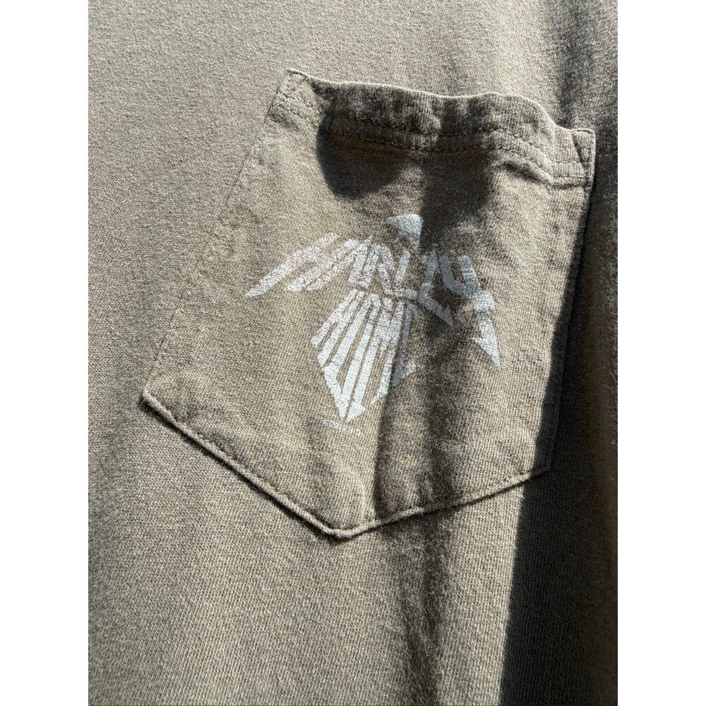 2010 Harley Davidson Y2K Vintage Jet City Seattle Pocket Tee Shirt Olive Green - Picture 6 of 7